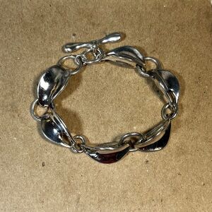 Robert Lee Morris Sterling Leaf Link Petal Bracelet